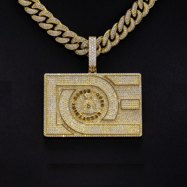 Custom Logo Pendant With Moissanite Diamond