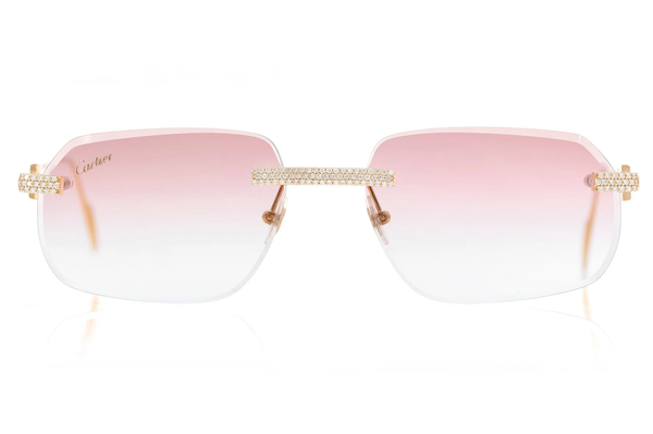 Luxury Women Sunglasses Popular Rimless Diamonds Completely Iced Out Luxurious Men Designer Sunglasses