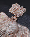 Elephant Face With your Number Moissanite Diamond Pendant