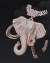 Elephant Face With your Number Moissanite Diamond Pendant
