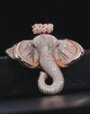 Elephant Face With your Number Moissanite Diamond Pendant