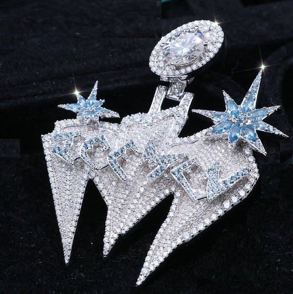 Custom latter with Star Moissanite Pendant