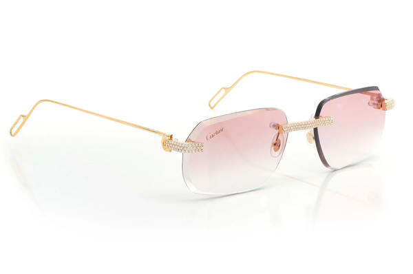 Luxury Women Sunglasses Popular Rimless Diamonds Completely Iced Out Luxurious Men Designer Sunglasses