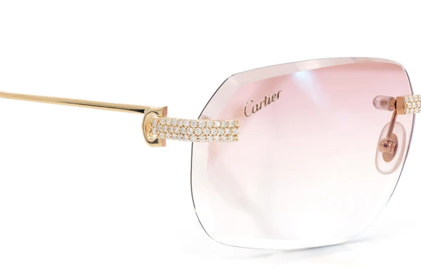 Luxury Women Sunglasses Popular Rimless Diamonds Completely Iced Out Luxurious Men Designer Sunglasses