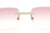 Luxury Women Sunglasses Popular Rimless Diamonds Completely Iced Out Luxurious Men Designer Sunglasses