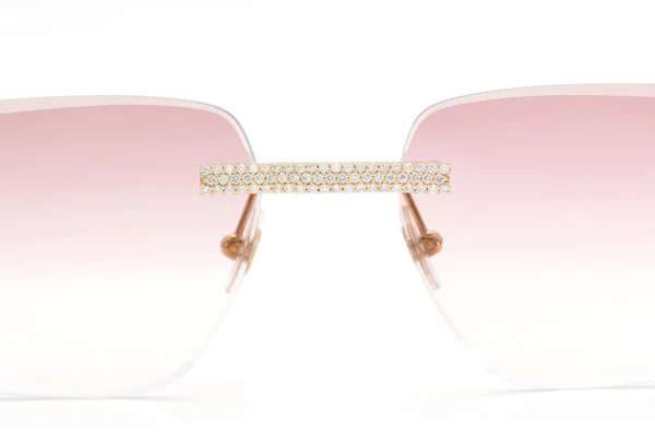 Luxury Women Sunglasses Popular Rimless Diamonds Completely Iced Out Luxurious Men Designer Sunglasses