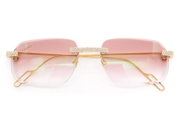 Luxury Women Sunglasses Popular Rimless Diamonds Completely Iced Out Luxurious Men Designer Sunglasses