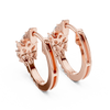 Leaf Shape Bali with Round Diamond Earring