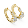 Leaf Shape Bali with Round Diamond Earring