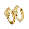Leaf Shape Bali with Round Diamond Earring
