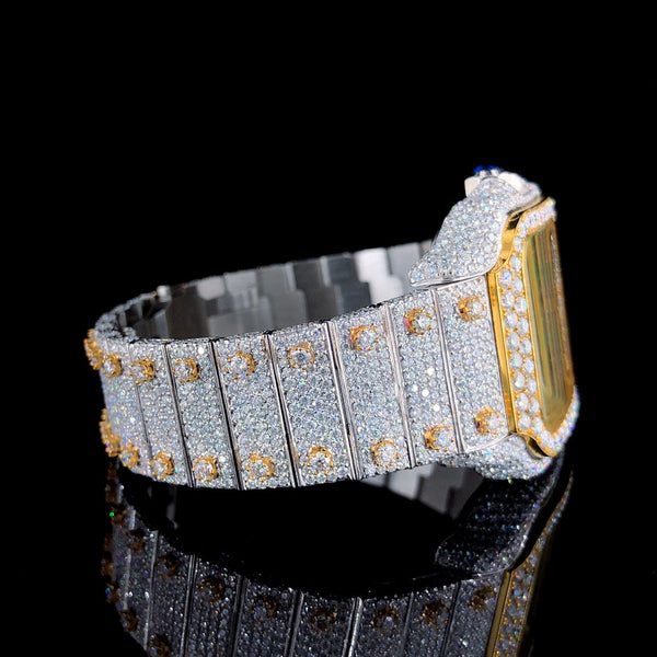 Cartier Two Ton Silver and Gold With Green Arabic Dial Watch