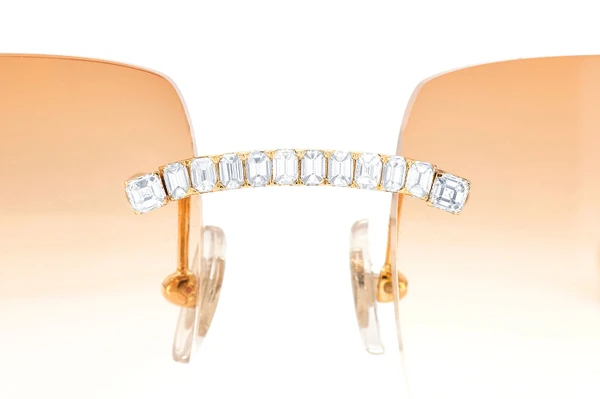 Bling Bling Rapper Jewelry Hip Hop Iced Out baguette Cut GRA Vvs Moissanite Diamond Sunglasses