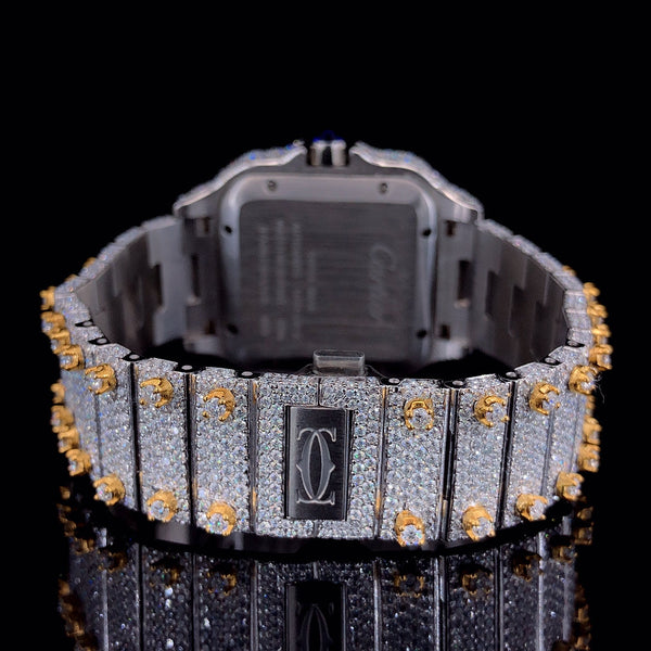 Cartier two-ton Gold Moissanite Diamond Watch