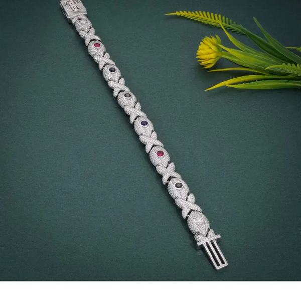 Evel Eye andX With Rubby Bracelet