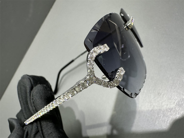 Pass Diamond Tester Luxury Glasses Handmade Setting VVS Moissanite Diamond Iced Out Sunglasses for Men Women