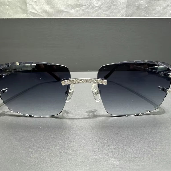 Pass Diamond Tester Luxury Glasses Handmade Setting VVS Moissanite Diamond Iced Out Sunglasses for Men Women