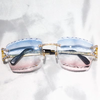 Pass Diamond Tester Luxury Glasses Stainless Steel Handmade Setting VVS Moissanite Diamond Iced Out Sunglasses for Men Women