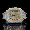 Cartier Gold Roman Dial Moissanite Diamond Watch