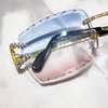 Pass Diamond Tester Luxury Glasses Stainless Steel Handmade Setting VVS Moissanite Diamond Iced Out Sunglasses for Men Women