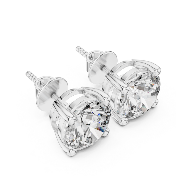 White Crystal Studded Stud Earrings