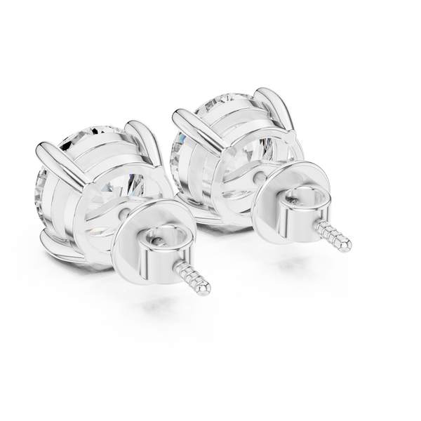 White Crystal Studded Stud Earrings