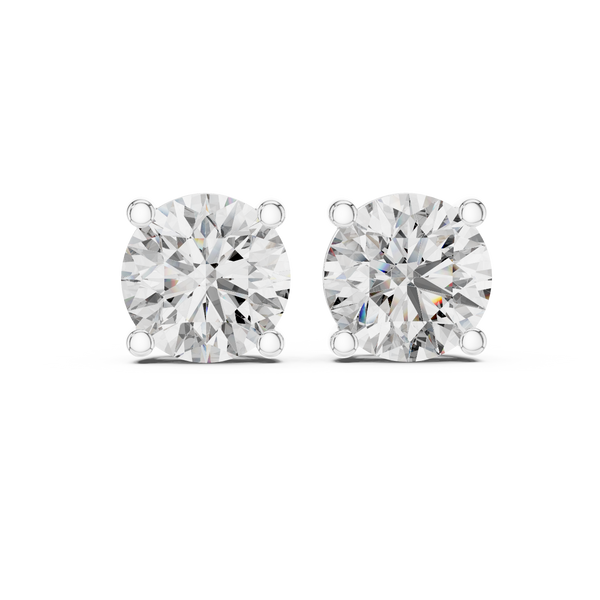 White Crystal Studded Stud Earrings