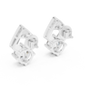 Rhombic Shine Drop Earrings with Round Diamond