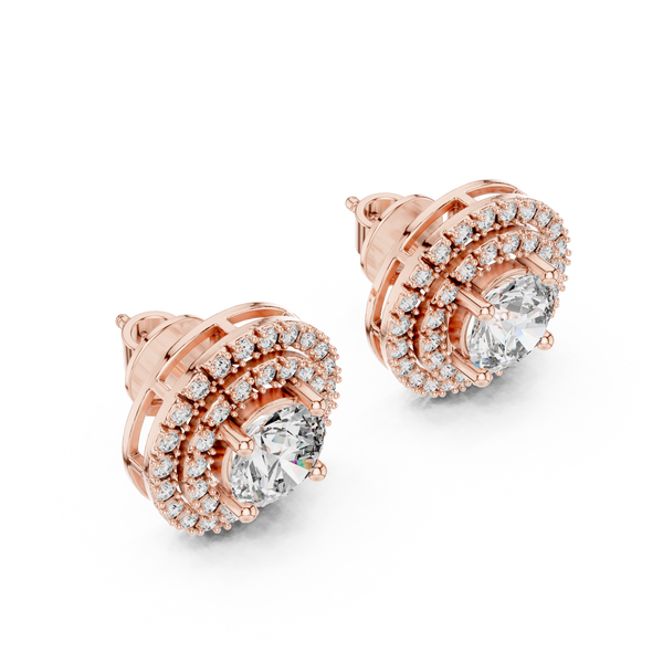 Round Diamond Stud Earring