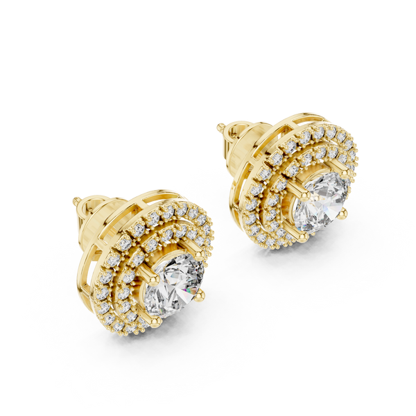 Round Diamond Stud Earring