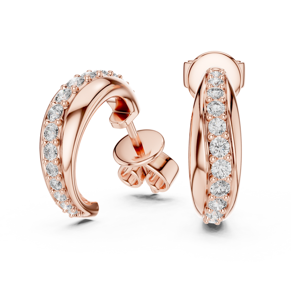 Half-Round WIth ROund Diamond Earring