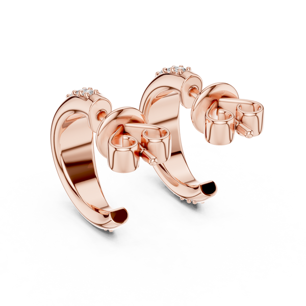 Half-Round WIth ROund Diamond Earring