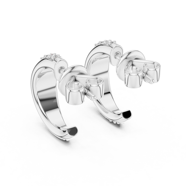Half-Round WIth ROund Diamond Earring