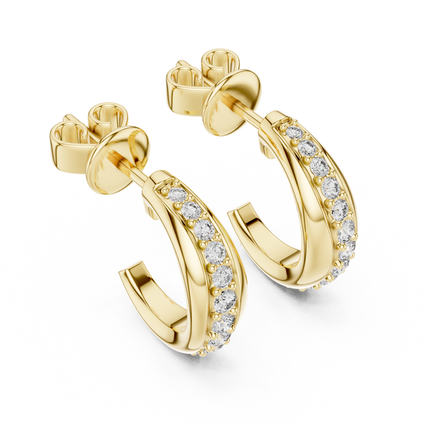 Half-Round WIth ROund Diamond Earring