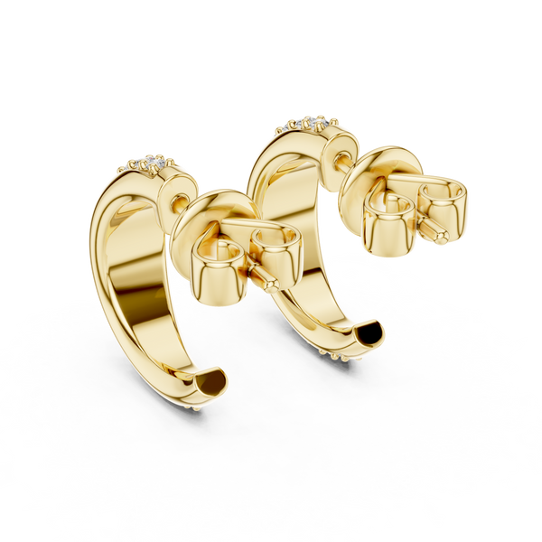 Half-Round WIth ROund Diamond Earring