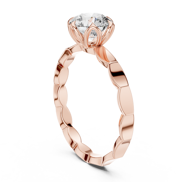 Floral Halo Diamond Engagement Ring