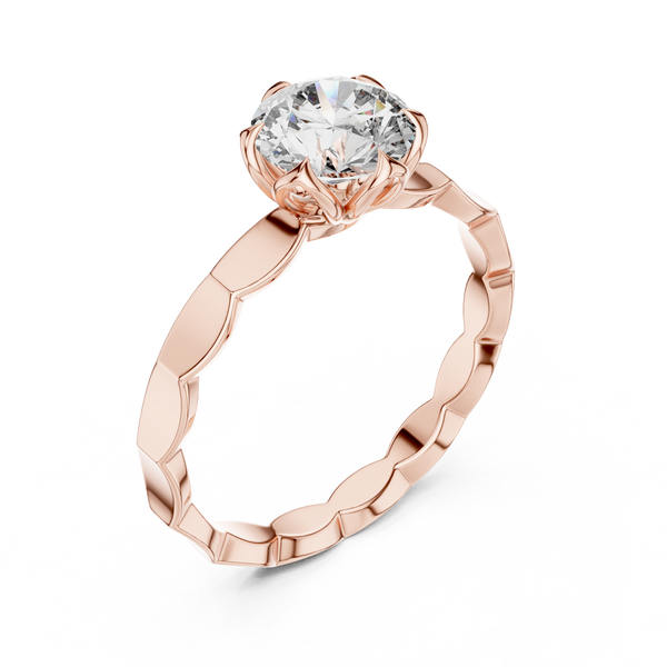 Floral Halo Diamond Engagement Ring