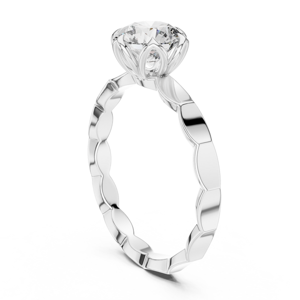 Floral Halo Diamond Engagement Ring