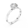 Floral Halo Diamond Engagement Ring