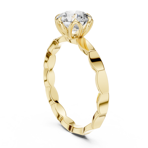 Floral Halo Diamond Engagement Ring