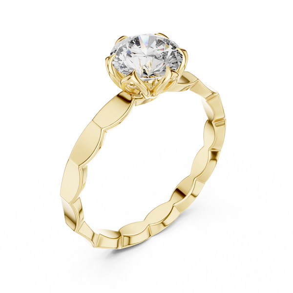 Floral Halo Diamond Engagement Ring