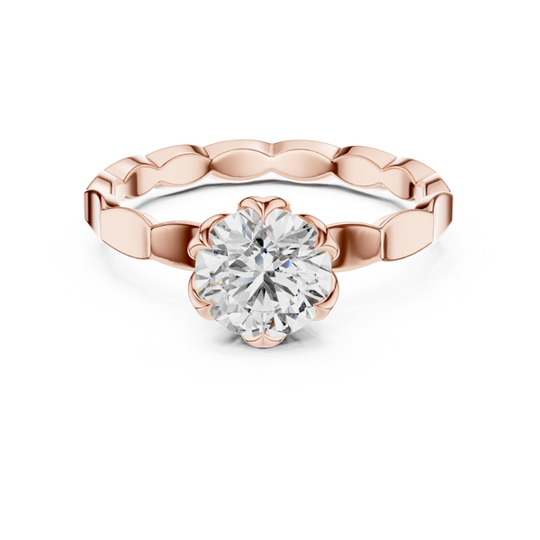 Floral Halo Diamond Engagement Ring