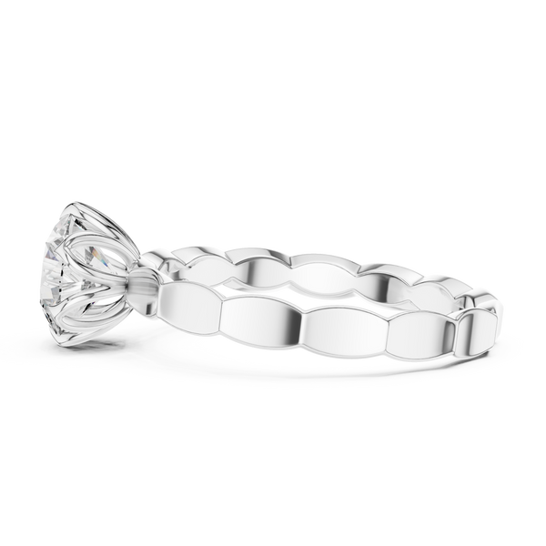 Floral Halo Diamond Engagement Ring