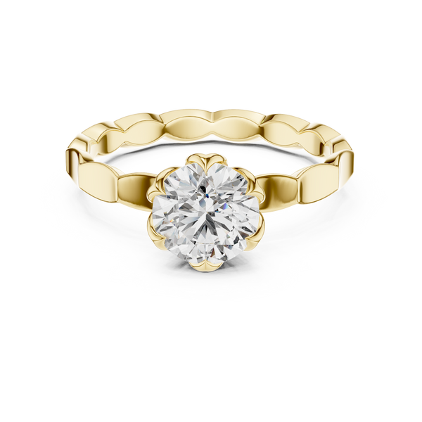Floral Halo Diamond Engagement Ring