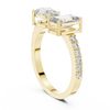 Twin Emerald and Pear Diamond Ring
