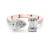Twin Emerald and Pear Diamond Ring