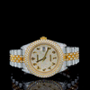 Rolex Two Tone Jubilee belt With Arabic Dial Moissanite Diamond Watch