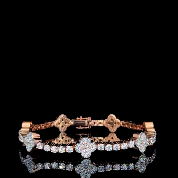 Floral White Moissanite Diamond Bracelet