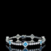 Floral Blue Moissanite Diamond Bracelet